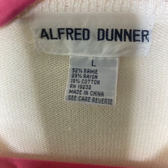 Alfred Dunner Cardigan Sweater Womens Size L Floral Embroidered Butto Up Cottage - Picture 2 of 8